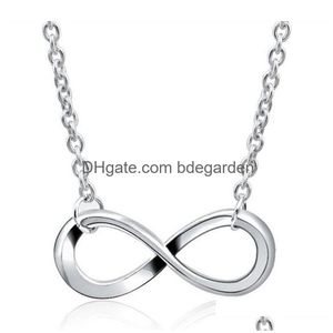 Hänge halsband Infinity kärlek nummer åtta charm smycken mode elegant guld sier färg flicka lad länk kedja choker för droppe dhspa dhspa