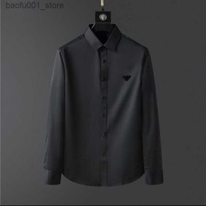 Men's Polos Designers Mens casual shirts quality designer business tees classic long Sleeve Shirt solid color letter spring autumn blouse plus Q240530