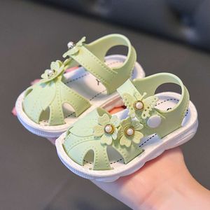 Solid Bow Children's Summer Shoes Cute PVC Beach Non Slip For Baby Girls Footwear Soft Infant Kids Fashion Sandals 0-3Y