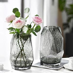 Вазы современный минималистский творческий сеть красного стекла ваза цветочные украшения украшения вода цветы розовая гостиная обеденный стол поток