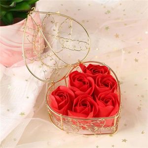 Party Favor 6pcs Soap Rose Flowers Gift Box Bridesmaid Gifts Birthday Valentine Wedding For Girlfriend Women Wife Mother's Day Present