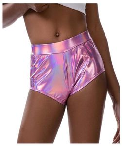 Women039S trosor kvinnor sexiga läder underkläder höga midja byxor korta erotiska glänsande formning pvc boxer glansig väska höft latex short4126382