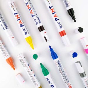 12 Color White Waterproof Rubber Permanent Paint Marker Car Tyre Tread Environmental Tire Painting Highlighter Pen