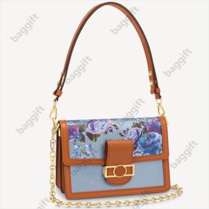 M21266 Buttercup Flower Målning Dauphine PM MM Bag Lady Chain Cross Body Shoulder Clutch Nicolas Ghesquiere Flap 1854 M44391 M59631 GA 291D