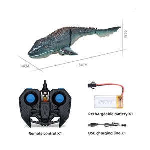 2,4 GHz RC SHARK Dinosauro Submarino Impermeabile Remote Control Boat Games Water Water Toys Outdoor Lake Toys RC Sottomarino Toys Sottomarino Toys Sottomarino Toys 240518