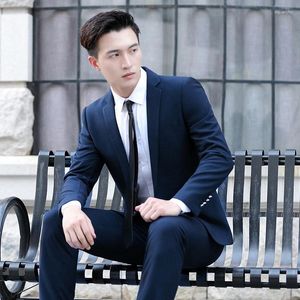 Men's Suits Boutique Men (suit Trousers) Fashion And Handsome Trend Business Formal Wear Korean Version Slim High-end Three-piece Set