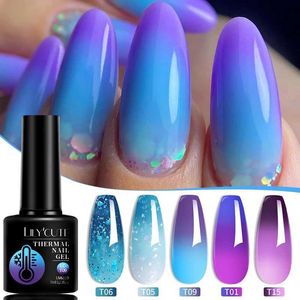 Nagellack lilycute 7 ml het gel nagellack vinterblå lila temperatur missfärgning semi permanent handgjorda nagelkonst gel clearcoat d240530