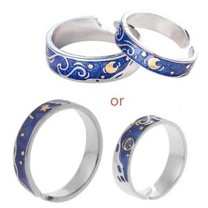 Couple Rings 2 Korean Open Couple Rings Personalized Couple Rings High Blue Stars Sky Romantic Jewelry Love Forever Rings S245309