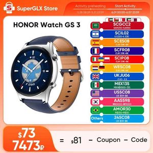 ساعة Wristwatches Honor GS 3 Global Edition 3D Curve Glass GS3 GS3 1.43 بوصة شاشة AMOLED 8 قنوات مراقبة الصحة Q240529