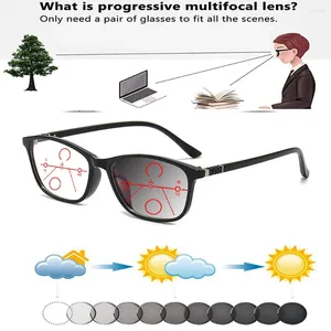 Sunglasses Fashion Simple Oval Ultra-light Oversized Comfortable Pochromic Progressive Multifocal Reading Glasses 0.75 To 4