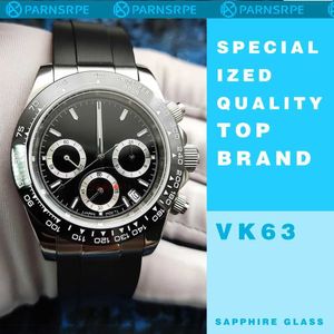 Wristwatches Japan Chronograph VK63 Quartz ment 39mm alceptic dial apphire mapphire case مقاومة للماء Q240529