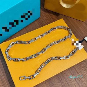 Högkvalitativ punk fyrkantig lyxdesigner bambu Joint Chain Halsband Hip Hop Pendants Suching Thick Link Chain Collar Gothic Jewelry Men Cuban