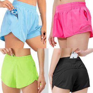 Womens Yoga Shorts Hotty Hot Pants Pocket Quick Dry Speed Up Gym Clothes Sport Outfit Breathable Fitness High Elastic Waist Leggings