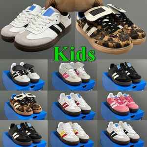 Designer Kids Running Shoes Running Sneakers Sneakers Crianças Leopard prata rosa preto preto cor cinza colorida infantil meninos meninas treinadores