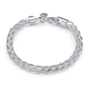 Torsional Bracelet sterling silver plated bracelet ; New arrival fashion men and women 925 silver bracelet SPB070 234F