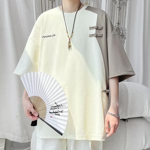 Masculino de manga curta Tee de rua grande tampa curta camiseta de manga curta masculino masculino de verão harajuku moda masculina 240527