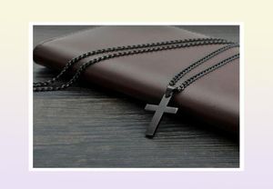 Vintage Cross Pendant Halsband Rostfritt stål Black Chain Men Kvinnor SMEEXHET GIFT4769918