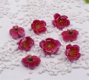 100 шт. Мини -ткань вишнево -сливовая цветущая цветочная шелковая шелковая цветочная настольная установка.