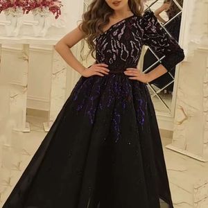 Evening Dress 2024 New Banquet Style Long Black Sprinkler Gold Annual Meeting Host Performance Dress