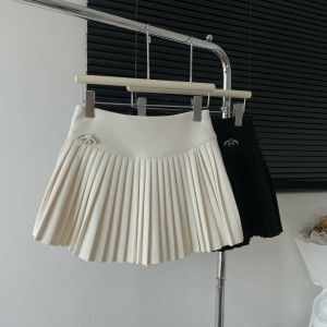 Skirts Women's HighWaisted ALine Pleated Short Woolen Skirt (SXL)