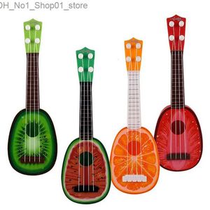 Guitar Childrens Simulierte Mini -Vier -Streich -Gitarrenmusikspielzeug kann Frucht vier Saiten -kleine Gitarre spielen, um musikalisches Talent Q240530 zu entdecken