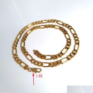 Kedjor 14k italiensk figaro länkkedja halsband 8mm stämpel guld pläterad 24 tum droppleverans smycken halsband hängen dhgarder dhtlo