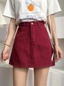 Kobiety Dżinsowe spódnice wiosna lato mini mody mody casual talia dla damskich dziewcząt 240530
