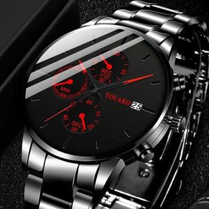 Wristwatches Quartz For Men Three Pointer Automatic Calendar Fashionable Business Stainless Steel Strap Men Gift Reloj Hombre Y240510