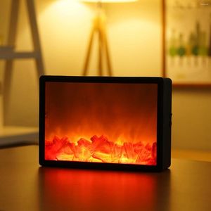 Table Lamps Ornamental Fireplace Light Realistic Flame Long Lasting LED Simulation Lighting Decor Decoration For Home