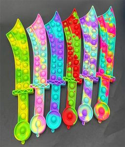 Os brinquedos empurram bolhas katana sword shape Party Favor Sensory Puzzles por bubbles Silicone Board Game Educational Stress Relief Toy Gift2756763