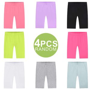 4pcs confortáveis ​​95% algodão sólido Leggings curtos definidos shorts finos para meninas verão (cor aleatória) |L2405