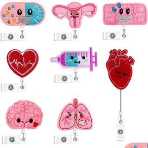 Andere Office -Schulzubehör l Gefühl für Krankenschwester Abzeichen Rennerhalter Pflege Name Clip Brain Heart Lung Id Dekorative WI HomeFav DHVDE