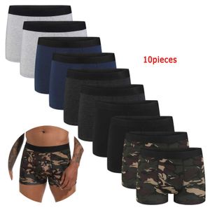 Underpants 10pieces Pack Shorts in stile camo uomo biancheria intima morbida mutande maschi traspirabili per uomini Homme Boxershorts Slip 2024 Q240529