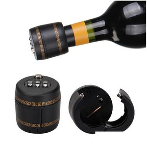 Bar Tools Code Lock Wine Bottle Cap Combination Wines Stopper Vacuum Plug Device Preservation 4.5X4.4Cm Drop Delivery Home Garden Kitc Dhyqn