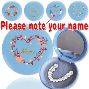 Storage Bottles Customized Name Portable Milk Tooth Box Retainer Denture Case With Mirror Pocket Orthodontic Mouth Guard Organizer Holder