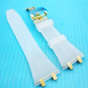 27mm Clear Color Rubber Strap 18mm Gold Steel Strainless Folding Strap for AP Royal Oak 15400 15390 39mm 41mm Models Watch 2862