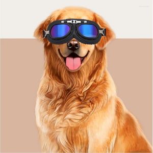 Hundkläder husdjur produkter för tillbehör grooming utrustningsglasögon med gummiband vattentäta vindtäta solglasögon justerbara rekvisita