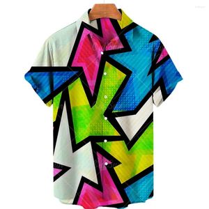 Men's Casual Shirts 2024 Summer Abstract Painting Print Hawaiian Beach Holiday Party Short Sleeve