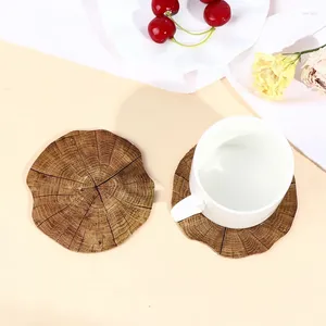 Table Mats Country Wood Grain Non-Slip Heat Insulation Home Dining Mat Kitchen Decor Carpentry DIY Furniture Decoration