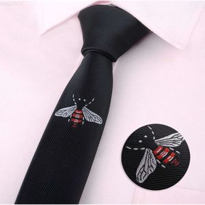 Fashion Mens Classical Cartoon Animal Bee Butterfly Bead Bead Skinny Polestere Letine da ricamo Cambiatura Black Casual