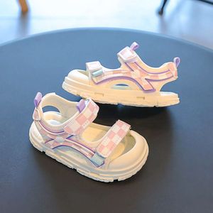 kids shoe Child Summer Cool Baby 2023New Fashion Checker Walking Shoe Boys Girls Soft Sole Anti Kick Sports Sandals