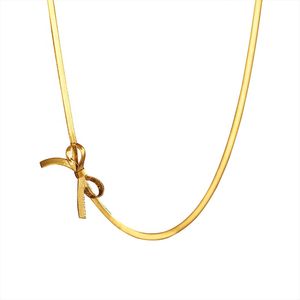 Stylowa biżuteria 18 -karatowa złota platowana biżuteria ze stali nierdzewnej Modna moda łańcuch węża miłosny Naszyjnik na łuk dla kobiet