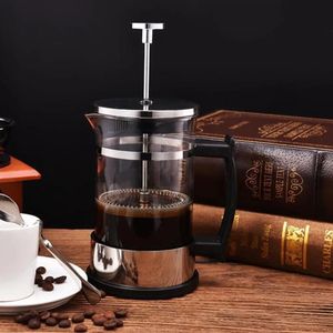 Rostfritt stål glas tekanna cafetiere fransk kaffe te percolator filter press kolv 350 ml manuell kaffe espresso maker potten 240530