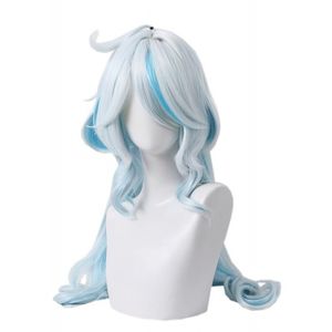 Anime peruka anime furcellos peruk anime furcellos Wig High-end Sexy Beauty White and Blue Mixed Front Lace Poster Syntetyczne anime