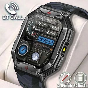 Outros relógios relógios inteligentes com led flash for Men 650mAh Battery Hight Compass GPS Sports Watch Bluetooth Call Smart Watch Sturdy and Durable J240530