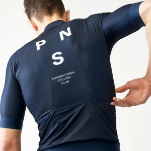 Jackets Pas Normal Studios Men's Team PNS Blue Short Sleeve Cycling Jersey 2023, Coolmax Speed Bicycle Clothing, Mtb Shirts