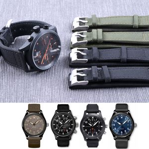 20mm 21mm 22mm Sports Nylon för IWC Big Pilot Watch Man Waterproof Watch Band Strap Watchband Armband Black Green Man With Tools 2888