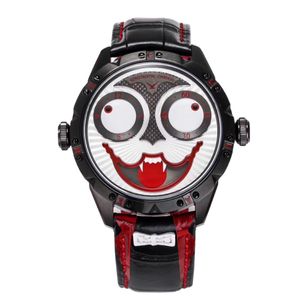 Black Vampire Watch Exclusive Men Mechanical Watch Leather Luxury Designer Design Joker Wristwatches 197q