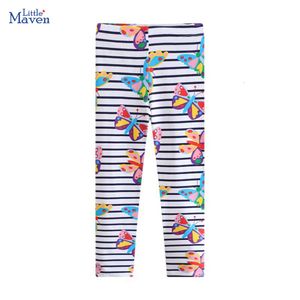 Little Maven Fashion Baby Girls Leggings Butterfly Autumn Cotton Korean Children Clothes Casual Striped Pants for Kids L2405