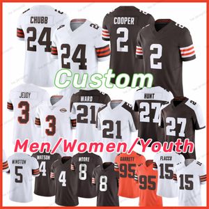 95 Myles Garrett Football Jersey Nick Chubb Jameis Winston Deshaun Watson Elijah Moore Amari Cooper Denzel Ward David Njoku Joe Thomas Jerry Jeudy Owusu-Koramoah